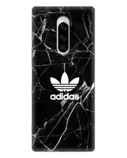 Чехол для Sony Xperia 1 с картинкой «Белый мрамор Adidas»