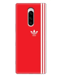 Чехол для Sony Xperia 1 с картинкой «Красный минимализм Adidas»