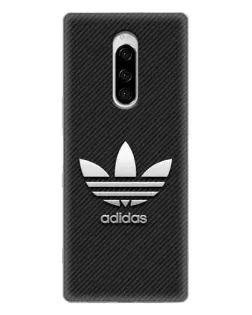 Чехол для Sony Xperia 1 с картинкой «Adidas Карбоновая текстура»