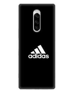Чехол для Sony Xperia 1 с картинкой «Черная классика Adidas»