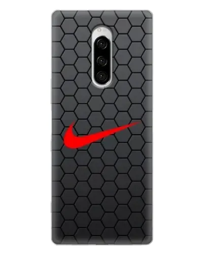 Чехол для Sony Xperia 1 с картинкой «Nike — карбоновая сетка»