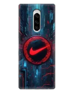 Чехол для Sony Xperia 1 с картинкой «Техногенный стиль Nike»