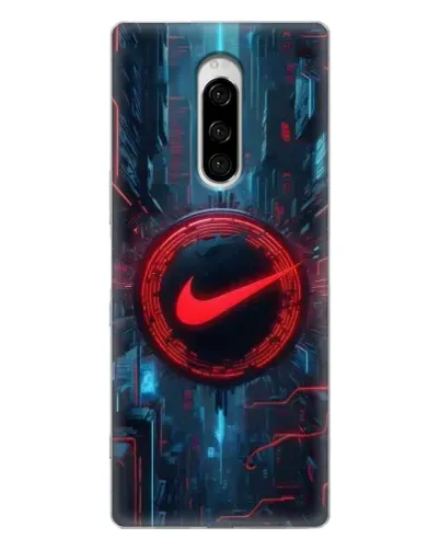 Чехол для Sony Xperia 1 с картинкой «Техногенный стиль Nike»