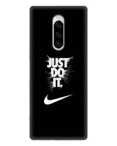 Чехол для Sony Xperia 1 с картинкой «Текстовый принт Nike»