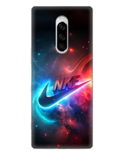 Чехол для Sony Xperia 1 с картинкой «Огненный логотип Nike»