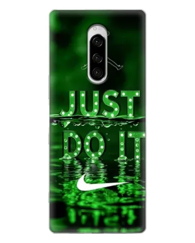 Чехол для Sony Xperia 1 с картинкой «Зеленый неоновый Nike»