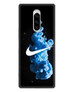 Чехол для Sony Xperia 1 с картинкой «Nike и синий дым»