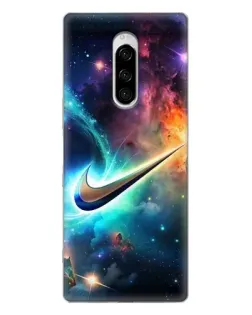 Чехол для Sony Xperia 1 с картинкой «Космический Nike Swoosh»