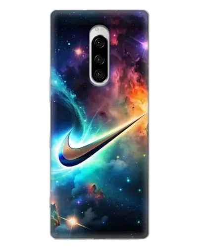 Чехол для Sony Xperia 1 с картинкой «Космический Nike Swoosh»