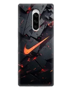 Чехол для Sony Xperia 1 с картинкой «Nike — эффект разломов»