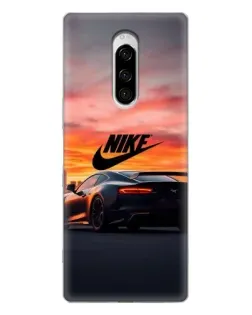 Чехол для Sony Xperia 1 с картинкой «Nike и суперкар»