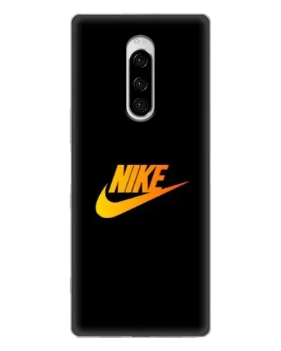 Чехол для Sony Xperia 1 с картинкой «Золотой логотип Nike»