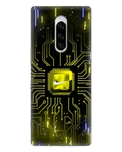 Чехол для Sony Xperia 1 с картинкой «Nike — золотая искра»