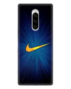Чехол для Sony Xperia 1 с картинкой «Синий пульс Nike»