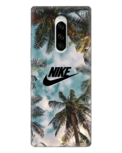 Чехол для Sony Xperia 1 с картинкой «Тропический принт Nike» Чехол для Sony Xperia 1 с картинкой «Тропический принт Nike»