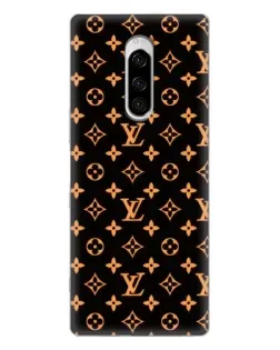 Чехол для Sony Xperia 1 с картинкой «Золотая монограмма LV»