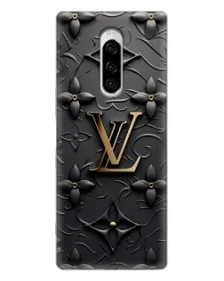 Чехол для Sony Xperia 1 с картинкой «Кожаная текстура LV»