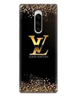 Чехол для Sony Xperia 1 с картинкой «LV — золотые искры»
