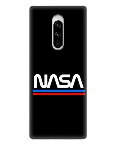 Чехол для Sony Xperia 1 с картинкой «NASA — классика Red Blue»