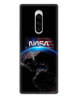 Чехол для Sony Xperia 1 с картинкой «Земля из космоса NASA»