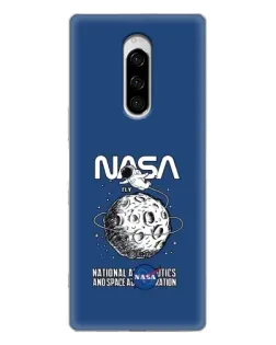 Чехол для Sony Xperia 1 с картинкой «NASA — лунная миссия»