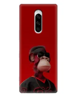Чохол для Sony Xperia 1 з картинкою «Bored Ape в червоному»