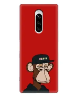 Чохол для Sony Xperia 1 з картинкою «Bored Ape — червоний фон»