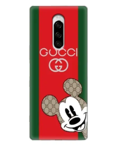 Чехол для Sony Xperia 1 с картинкой «Gucci — полосы и Микки» Чехол для Sony Xperia 1 с картинкой «Gucci — полосы и Микки»