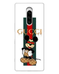 Чохол для Sony Xperia 1 з картинкою «Міккі Маус Gucci — смуги»