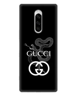 Чохол для Sony Xperia 1 з картинкою «Gucci — срібна змія»