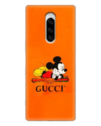 Чехол для Sony Xperia 1 с картинкой «Микки Маус Gucci — оранж» Чехол для Sony Xperia 1 с картинкой «Микки Маус Gucci — оранж»