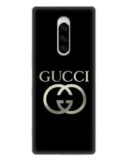 Чохол для Sony Xperia 1 з картинкою «Gucci — золото на чорному»