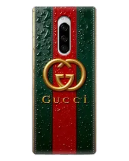 Чохол для Sony Xperia 1 з картинкою «Gucci — фірмова смуга та золото»