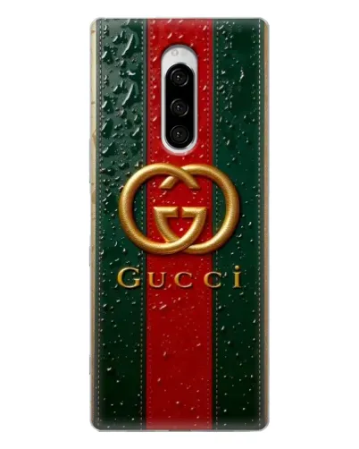 Чехол для Sony Xperia 1 с картинкой «Gucci — фирменная полоса и золото» Чехол для Sony Xperia 1 с картинкой «Gucci — фирменная полоса и золото»