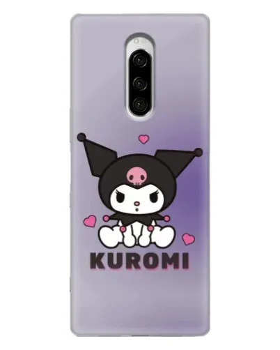 Чехол для Sony Xperia 1 с картинкой «Kuromi — фиолетовый арт»
