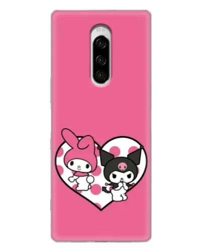 Чехол для Sony Xperia 1 с картинкой «Kuromi и My Melody»