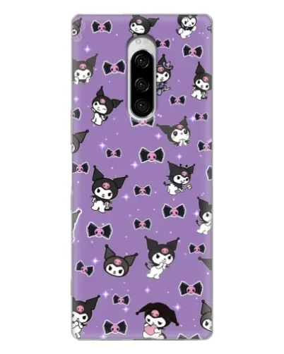 Чехол для Sony Xperia 1 с картинкой «Kuromi — паттерн»