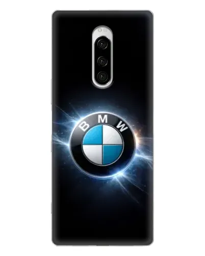Чехол для Sony Xperia 1 с картинкой «BMW — неоновое сияние»