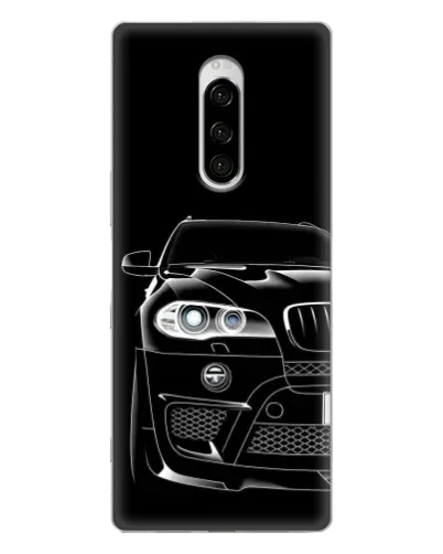 Чехол для Sony Xperia 1 с картинкой «Темный силуэт BMW»