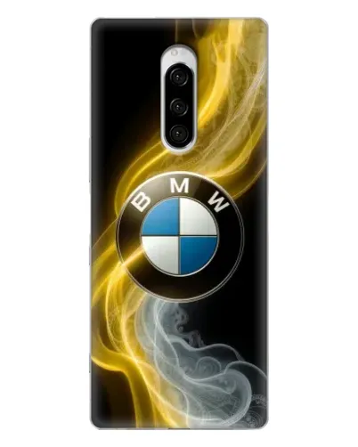 Чехол для Sony Xperia 1 с картинкой «Золотистый дым BMW»