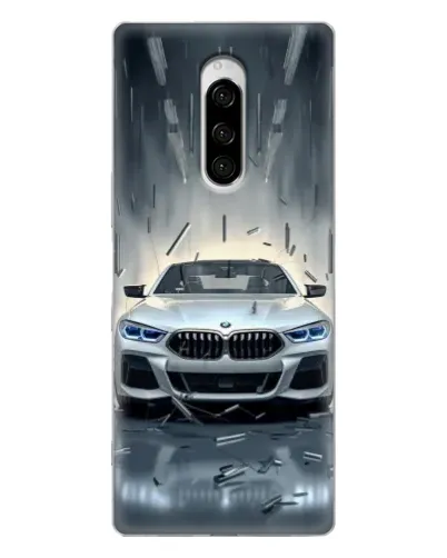 Чехол для Sony Xperia 1 с картинкой «BMW в свете фар»