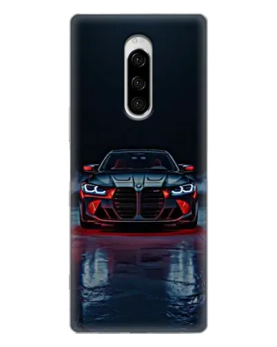 Чехол для Sony Xperia 1 с картинкой «BMW на мокрой дороге»