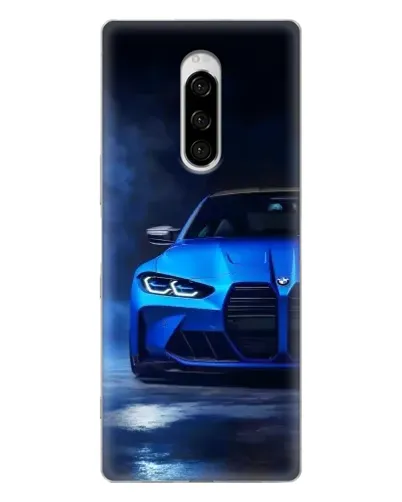 Чехол для Sony Xperia 1 с картинкой «Голубая BMW M4»