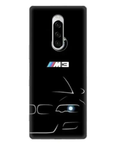 Чехол для Sony Xperia 1 с картинкой «Минималистичный принт BMW M3»