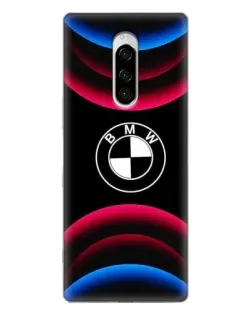 Чехол для Sony Xperia 1 с картинкой «Логотип BMW и неоновые дуги» Чехол для Sony Xperia 1 с картинкой «Логотип BMW и неоновые дуги»