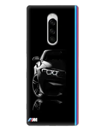 Чехол для Sony Xperia 1 с картинкой «Силуэт BMW в темноте»