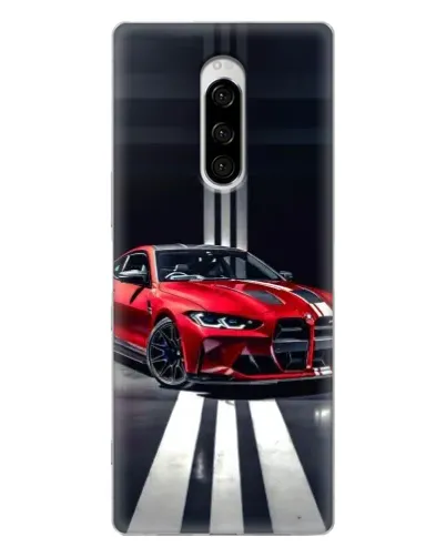 Чехол для Sony Xperia 1 с картинкой «Красная BMW на дороге»