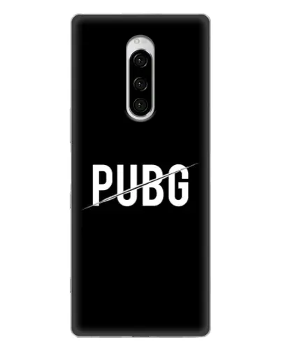 Чехол для Sony Xperia 1 с картинкой «PUBG — белый логотип»