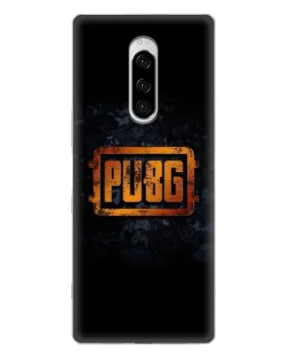 Чехол для Sony Xperia 1 с картинкой «PUBG — золотой логотип»