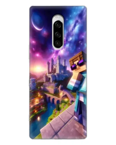 Чехол для Sony Xperia 1 с картинкой «Стив и космос» Чехол для Sony Xperia 1 с картинкой «Стив и космос»